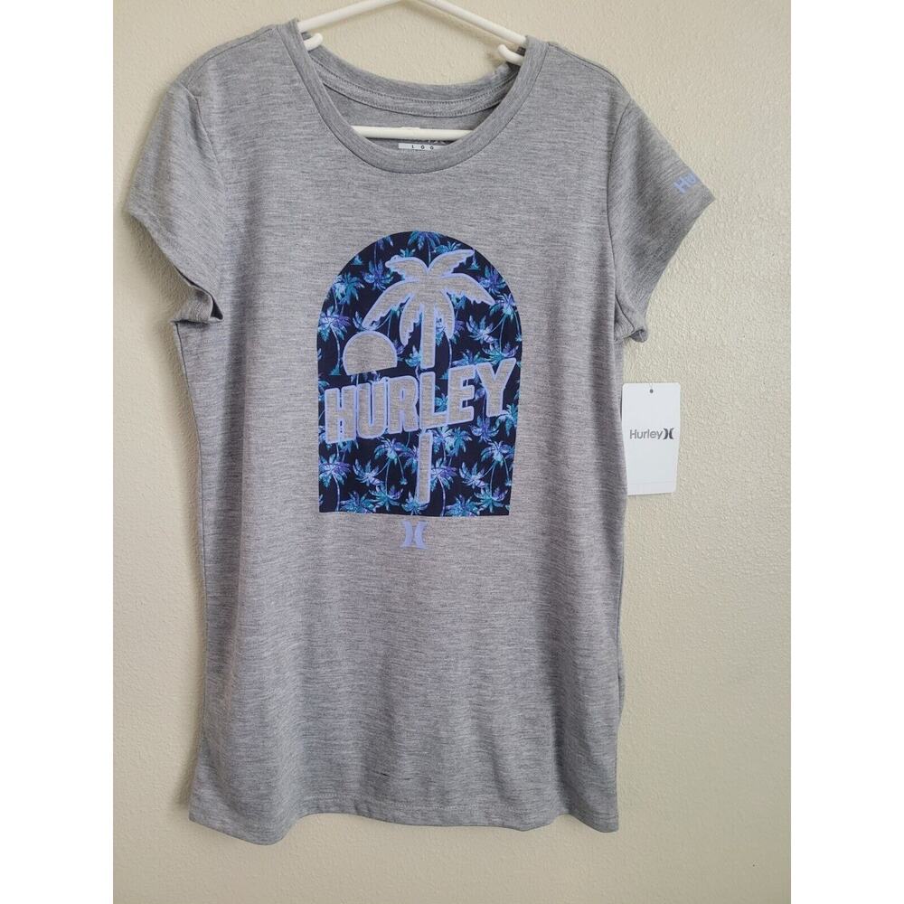 Hurley Girl's Dk Heather Gray T-Shirt Size L